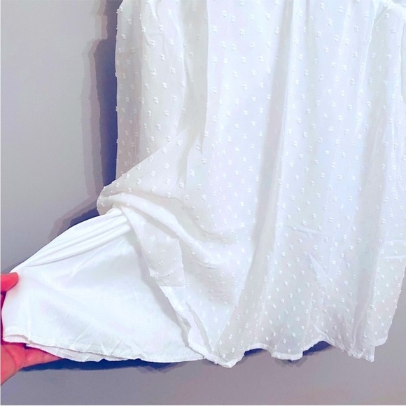 Flutter Sleeve Chiffon V-Neck White Dress Brand New - Picture 8 of 13